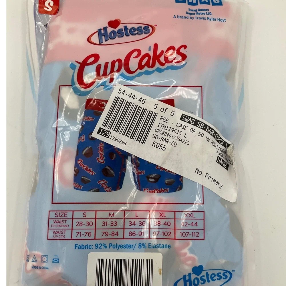 SWAG Hostess CupCakes Print Mens Boxer Briefs Blue Red Size S SB-BAR-CU